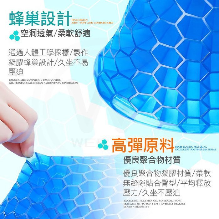 1617084726964017 日本超厲害黑科技【蜂窩凝膠坐墊】透氣舒適，緩震預防勞損，雞蛋都能保護