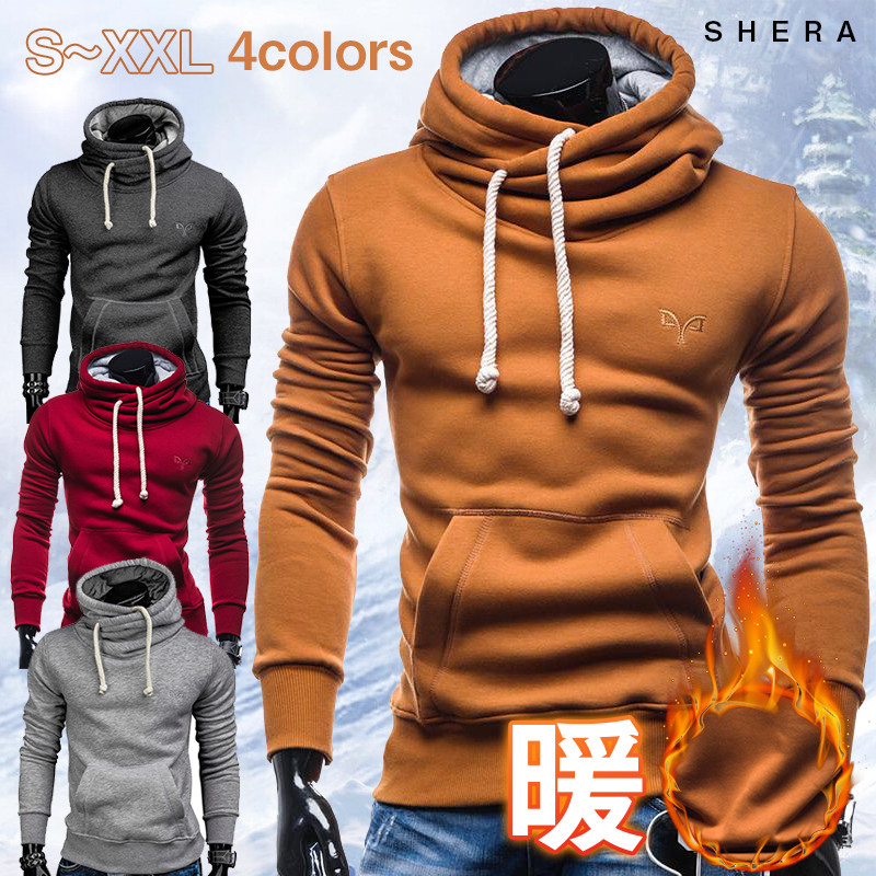 パーカー フード メンズ プルオーバー カジュアル 無地 細身 リラックス アウター フード付き Miko Styleオンラインストア